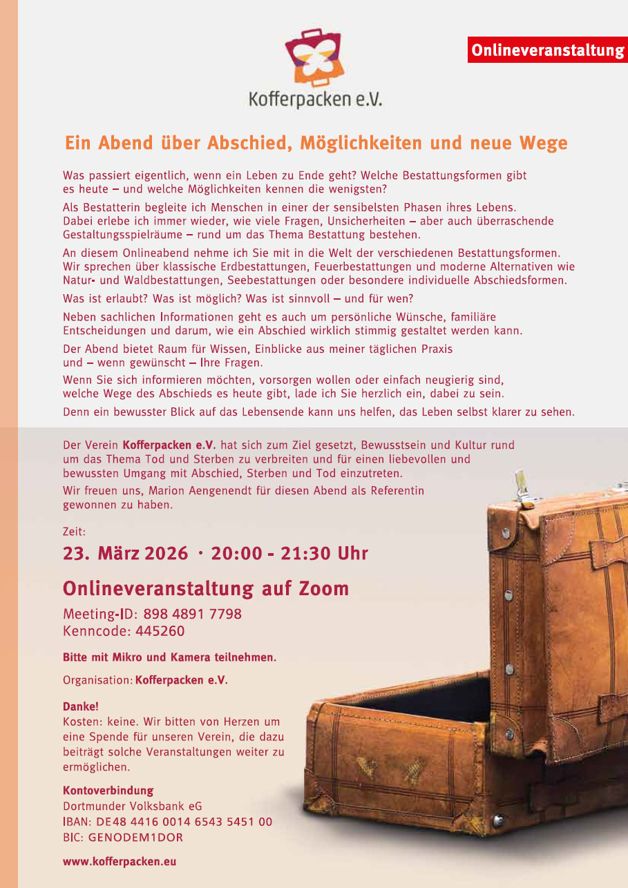 Mehr über den Artikel erfahren Ein Abend über Abschied, Möglichkeiten und neue Wege