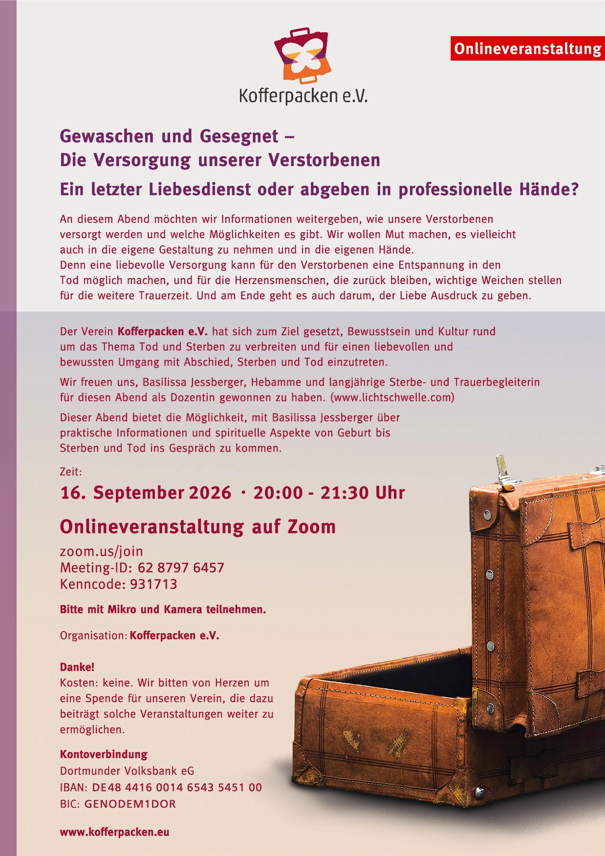 Du betrachtest gerade Gewaschen und Gesegnet – Die Versorgung unserer Verstorbenen